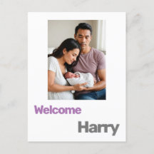 Geburtsankündigung eines neuen Mädchens lila