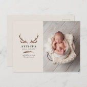 Geburtsankündigung eines rustikalen Fotos Ankündigungspostkarte (Vorne/Hinten)