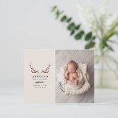 Geburtsankündigung eines rustikalen Fotos Ankündigungspostkarte (Stehend Vorderseite)