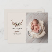 Geburtsankündigung eines rustikalen Fotos Ankündigungspostkarte (Vorne/Hinten)