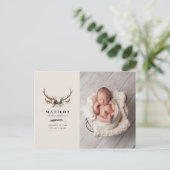 Geburtsankündigung eines rustikalen Fotos Ankündigungspostkarte (Stehend Vorderseite)