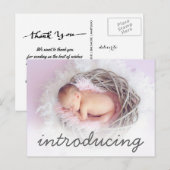 Geburtsankündigung Einführung in das Script-Foto Ankündigungspostkarte (Vorne/Hinten)