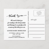 Geburtsankündigung Einführung in das Script-Foto Ankündigungspostkarte (Rückseite)