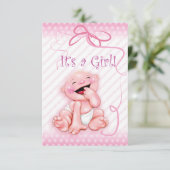 Geburtsankündigung "Es ist ein Mädchen" Ankündigung (Stehend Vorderseite)