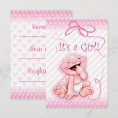 Geburtsankündigung "Es ist ein Mädchen" Ankündigung (Vorne/Hinten)