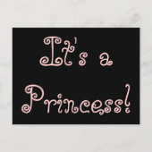 Geburtsankündigung "Es ist eine Prinzessin!" Ankündigungspostkarte (Vorderseite)