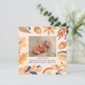 Geburtsankündigung Fall Rustic Boho Square Card Einladung (Stehend Vorderseite)