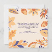 Geburtsankündigung Fall Rustic Boho Square Card Einladung (Rückseite)