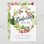 Geburtsankündigung Feiertagskarte (Vorne/Hinten)