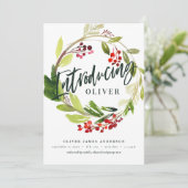 Geburtsankündigung Feiertagskarte (Stehend Vorderseite)