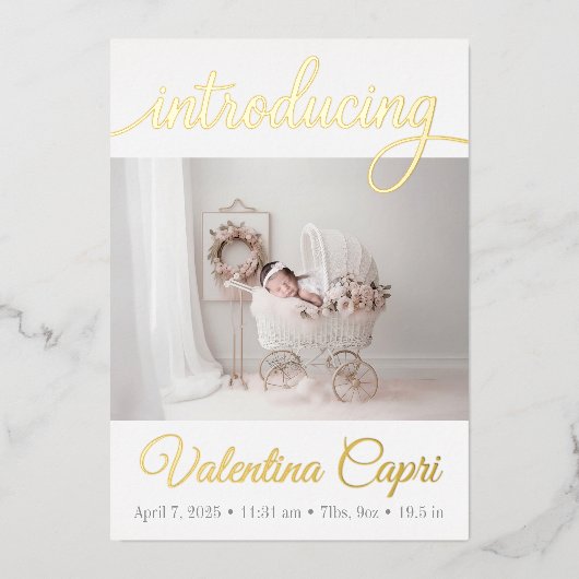 Geburtsankündigung Folieneinladung (Vorderseite)