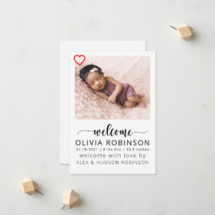 Geburtsankündigung Foto Baby Announcement Card Ankündigung