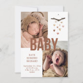 Geburtsankündigung Foto Baby Dusche Vielen Dank Ankündigung (Vorderseite)