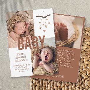 Geburtsankündigung Foto Baby Dusche Vielen Dank Ankündigung