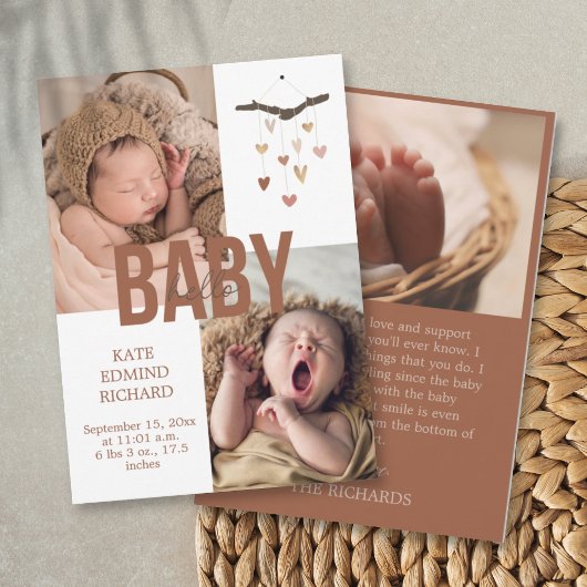 Geburtsankündigung Foto Baby Dusche Vielen Dank Ankündigung