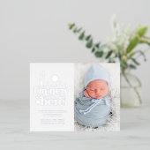 Geburtsankündigung Foto Collage | Ich bin neu hier Folie Einladungspostkarte (Stehend vorne)