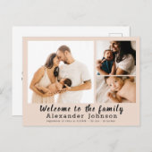 Geburtsankündigung Foto Collage Postkarte (Vorne/Hinten)