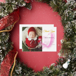 Geburtsankündigung Foto Danke, Foil Card Folieneinladung