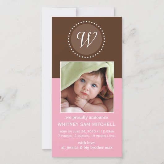 Geburtsankündigung Foto-Karte Ankündigung (Vorderseite)