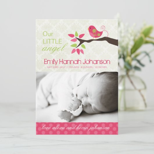 Geburtsankündigung Foto-Karte Ankündigung (Stehend Vorderseite)