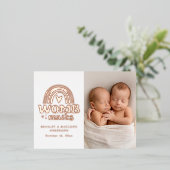 Geburtsankündigung Foto Postcard Mates Foil Folie Einladungspostkarte (Stehend vorne)