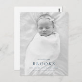 Geburtsankündigung Foto Postkarte (Vorne/Hinten)