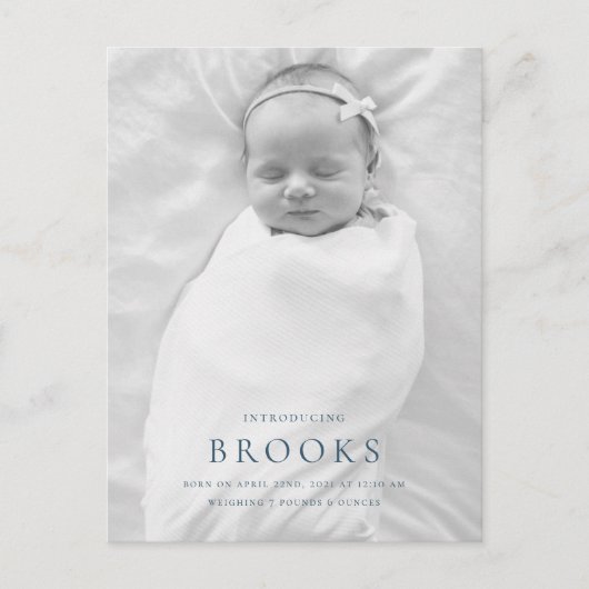 Geburtsankündigung Foto Postkarte (Vorderseite)