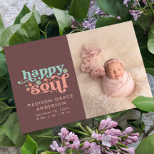 Geburtsankündigung Foto Postkarte | Happy Soul