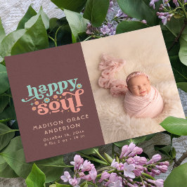 Geburtsankündigung Foto Postkarte | Happy Soul