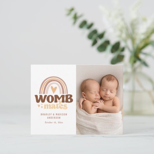 Geburtsankündigung Foto Postkarte | Mütter (Stehend Vorderseite)