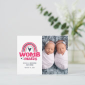 Geburtsankündigung Foto Postkarte | Mütter (Stehend Vorderseite)