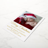 Geburtsankündigung Frohe Weihnachtsfeier Foto Folien Feiertagskarte (Gedreht)