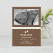 Geburtsankündigung für Baby Steps - Minze Ankündigung (Stehend Vorderseite)