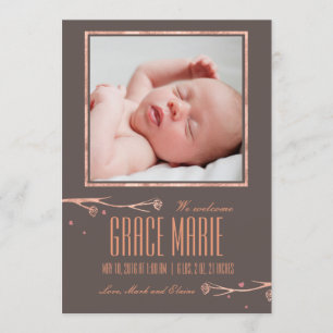 Geburtsankündigung für Cooper-Frühlingsblumen Ankündigung