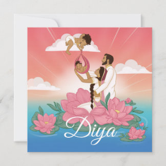 Geburtsankündigung für ein indianisches/rückenlose einladung