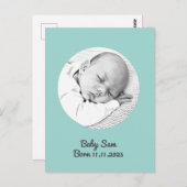 Geburtsankündigung für Kleinkinder Foto und Name Postkarte (Vorne/Hinten)