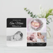 Geburtsankündigung für Schwarz-Weiß-Foto Ankündigung (Stehend Vorderseite)