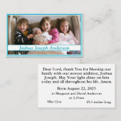 Geburtsankündigung Gebetskarte Telefonnummerkarte (Vorne/Hinten)