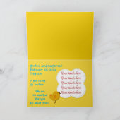Geburtsankündigung Gelber Vogel mit Foto Ankündigung (Innenseite)