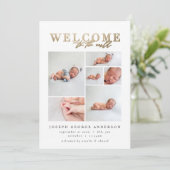 Geburtsankündigung, geometrisch aus mehreren Fotos Dankeskarte (Stehend Vorderseite)