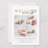 Geburtsankündigung, geometrisch aus mehreren Fotos Dankeskarte (Vorderseite)