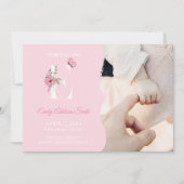 Geburtsankündigung Girl Initial E Einladung (Vorderseite)