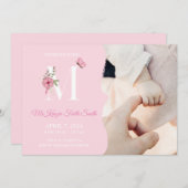 Geburtsankündigung Girl Initial Einladung (Vorne/Hinten)