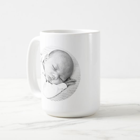 Geburtsankündigung Kaffeetasse (Vorderseite Links)