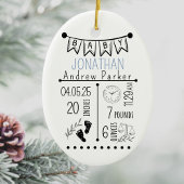 Geburtsankündigung Keepake, Neugeborene Keramik Ornament