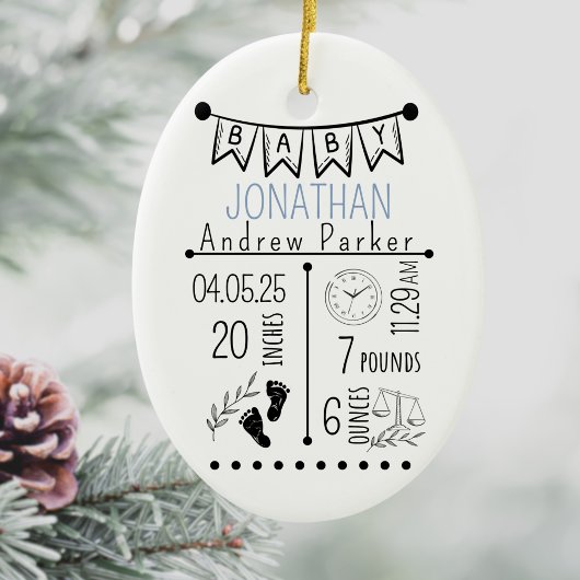 Geburtsankündigung Keepake, Neugeborene Keramik Ornament