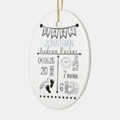 Geburtsankündigung Keepake, Neugeborene Keramik Ornament (Links)