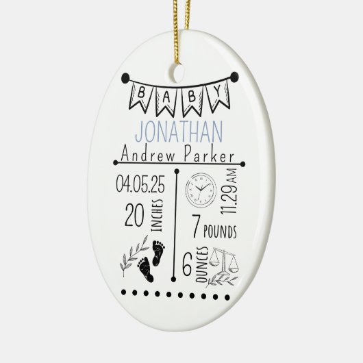 Geburtsankündigung Keepake, Neugeborene Keramik Ornament (Links)