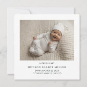 Geburtsankündigung Minimalistisch Modern Square Ca Einladung (Vorderseite)