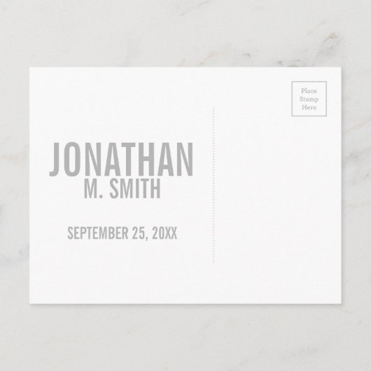 Geburtsankündigung mit dem Custom Newborn Baby Fot Ankündigungspostkarte (Rückseite)